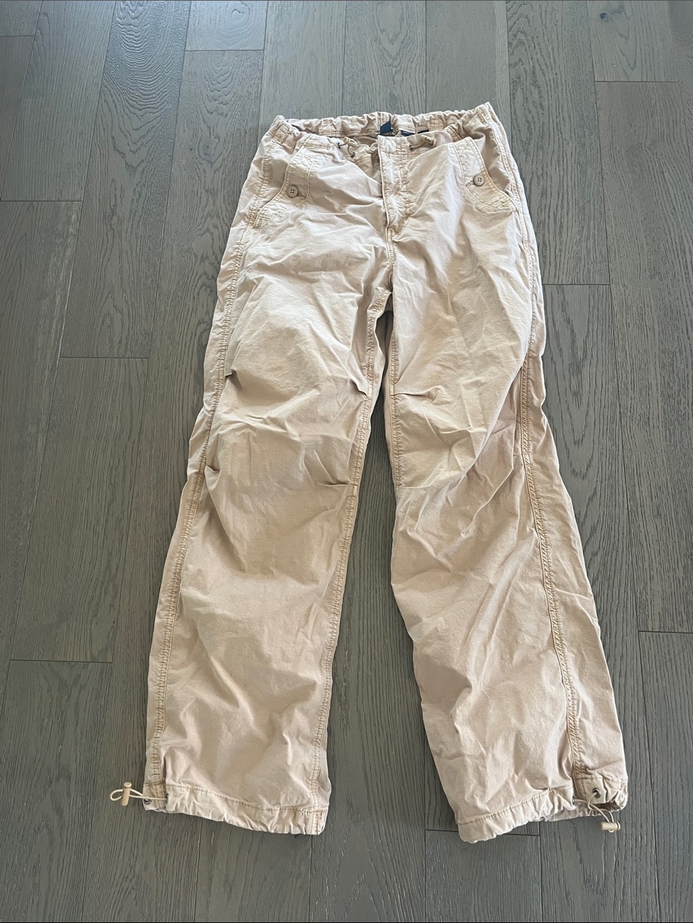 American Eagle Outfitters Beige Drawstring Cargo Pants size XS SHORT